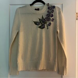 Vintage Louis Feraud Floral Appliqué Sweater